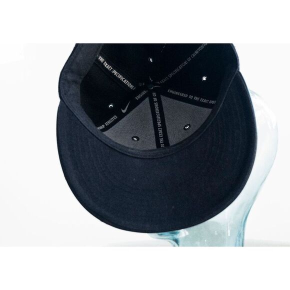 Nike True Air Snapback Strapback‎ Hat Cap in Leather Wool Black - Picture 9 of 11